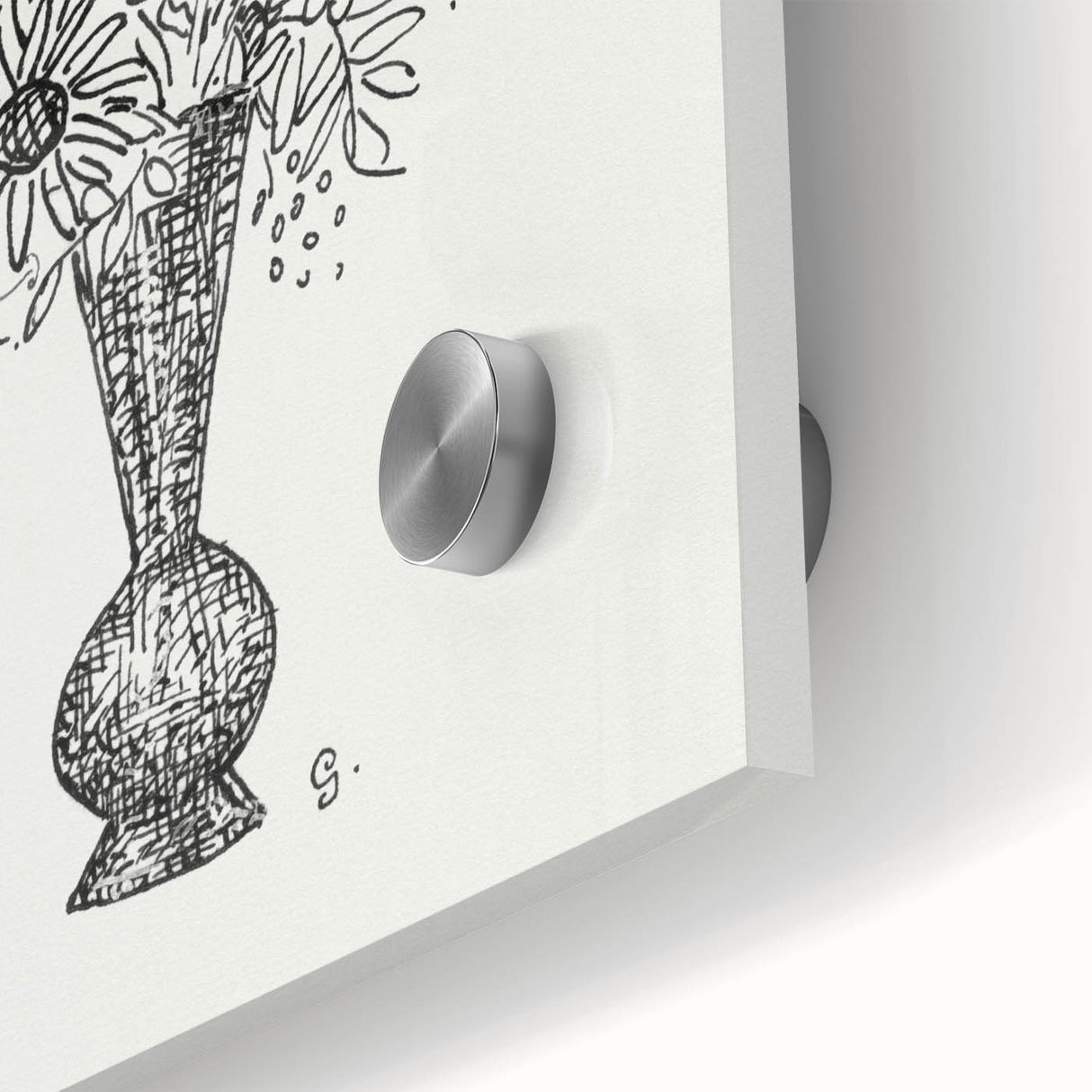 Elegant Black-and-White "Flower Vase" Sketch by Leo Gestel