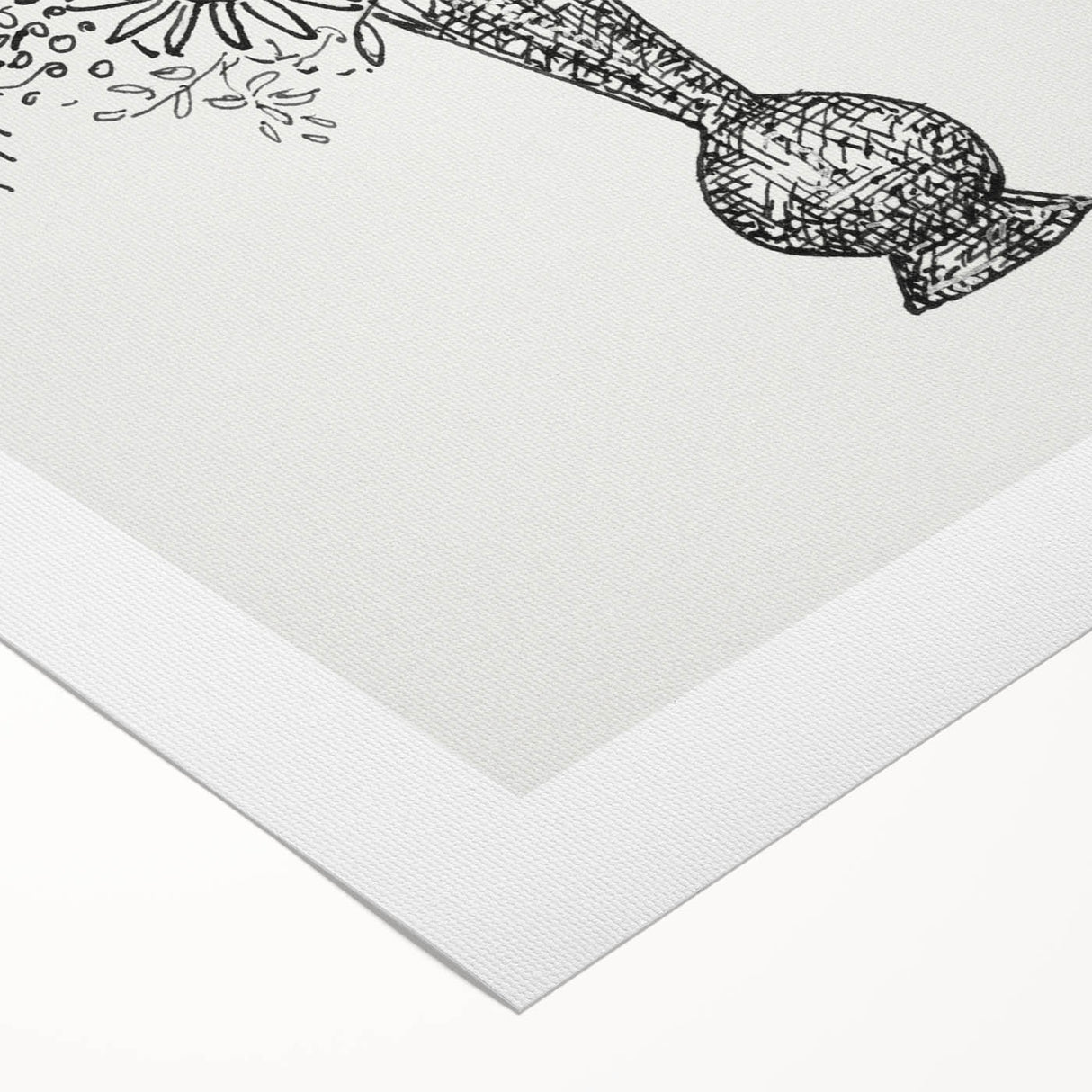 Elegant Black-and-White "Flower Vase" Sketch by Leo Gestel