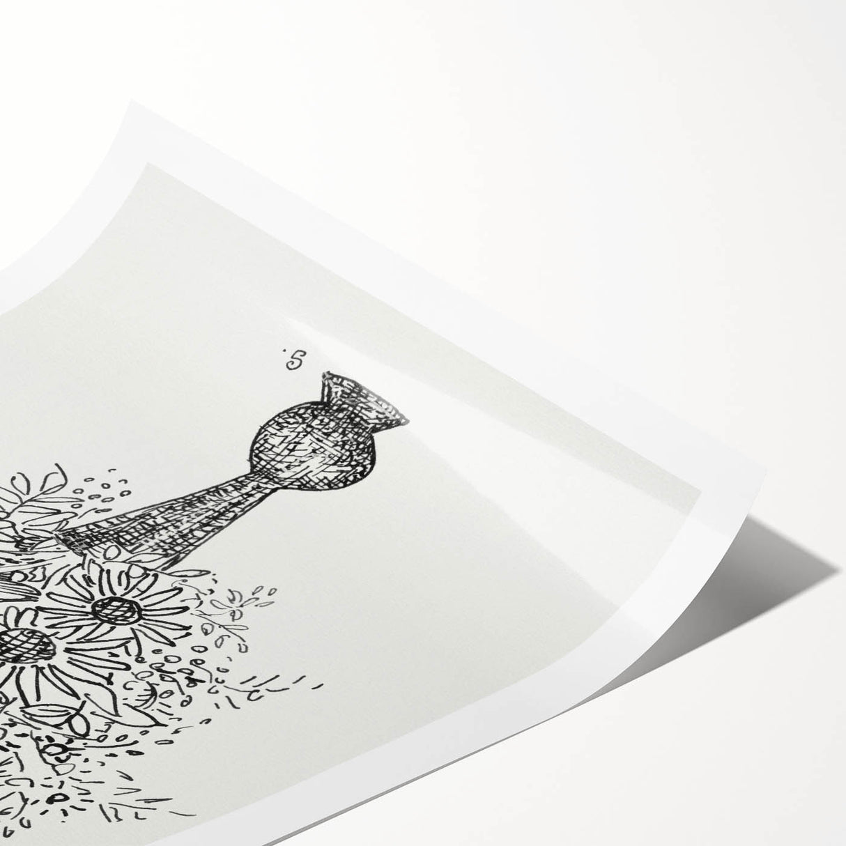 Elegant Black-and-White "Flower Vase" Sketch by Leo Gestel