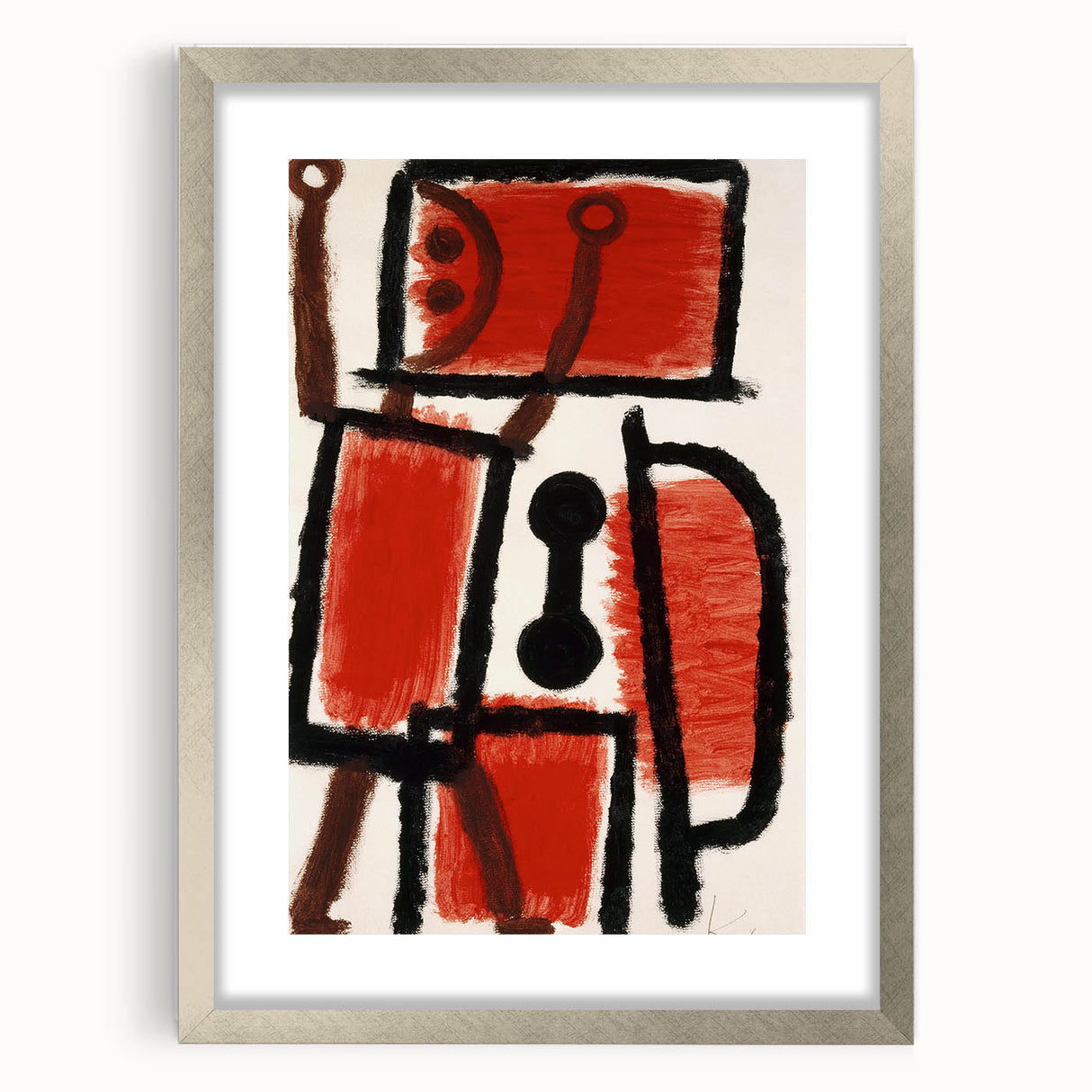 Abstract Modern Art: Minimalist Contemporary Red and Black Painting