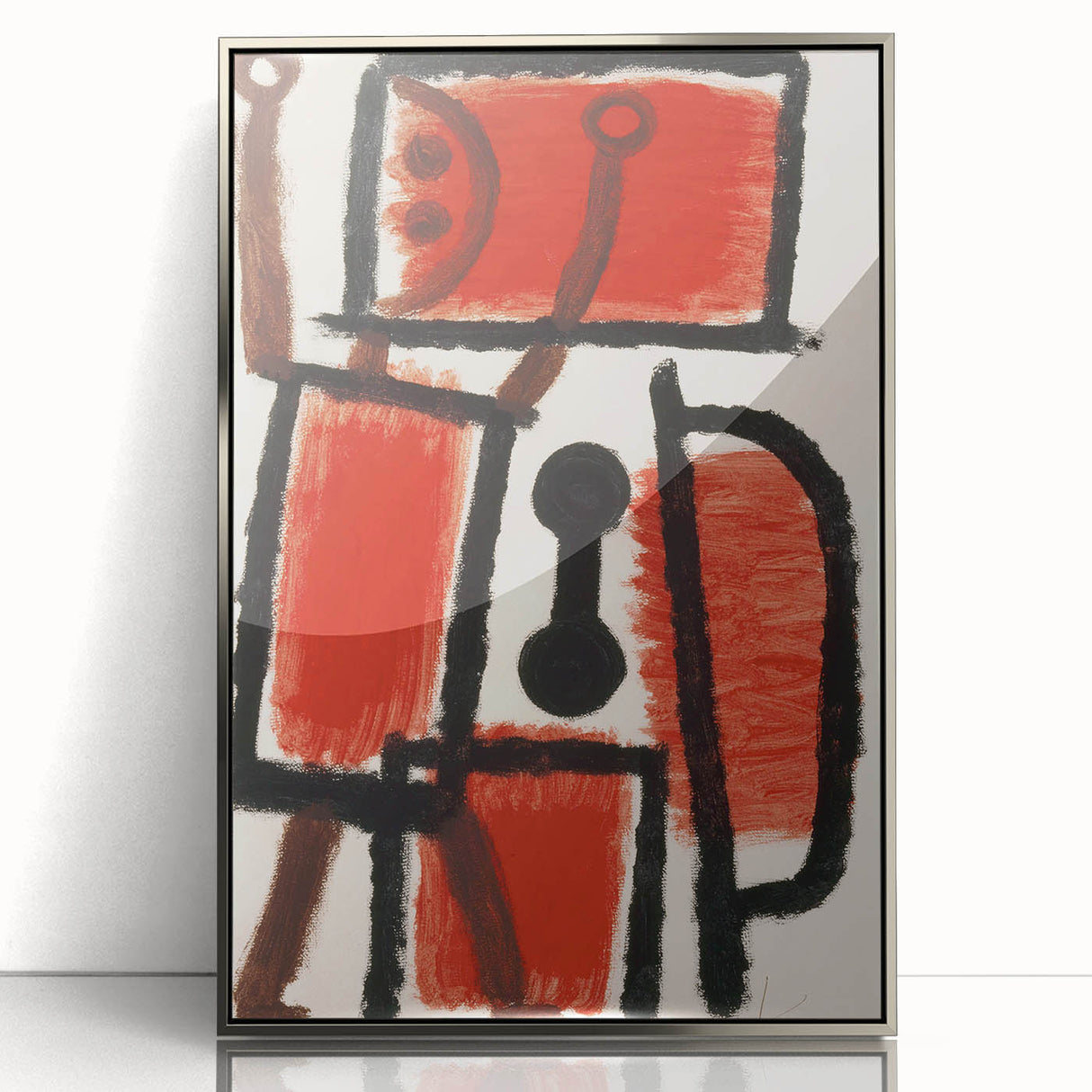 Abstract Modern Art: Minimalist Contemporary Red and Black Painting