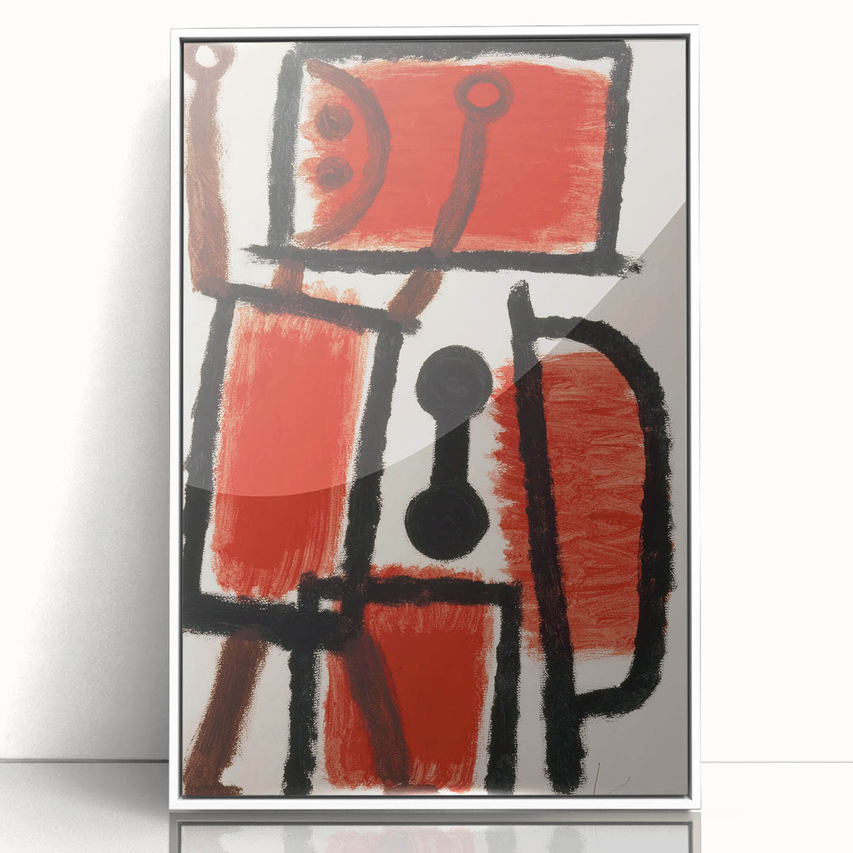 Abstract Modern Art: Minimalist Contemporary Red and Black Painting
