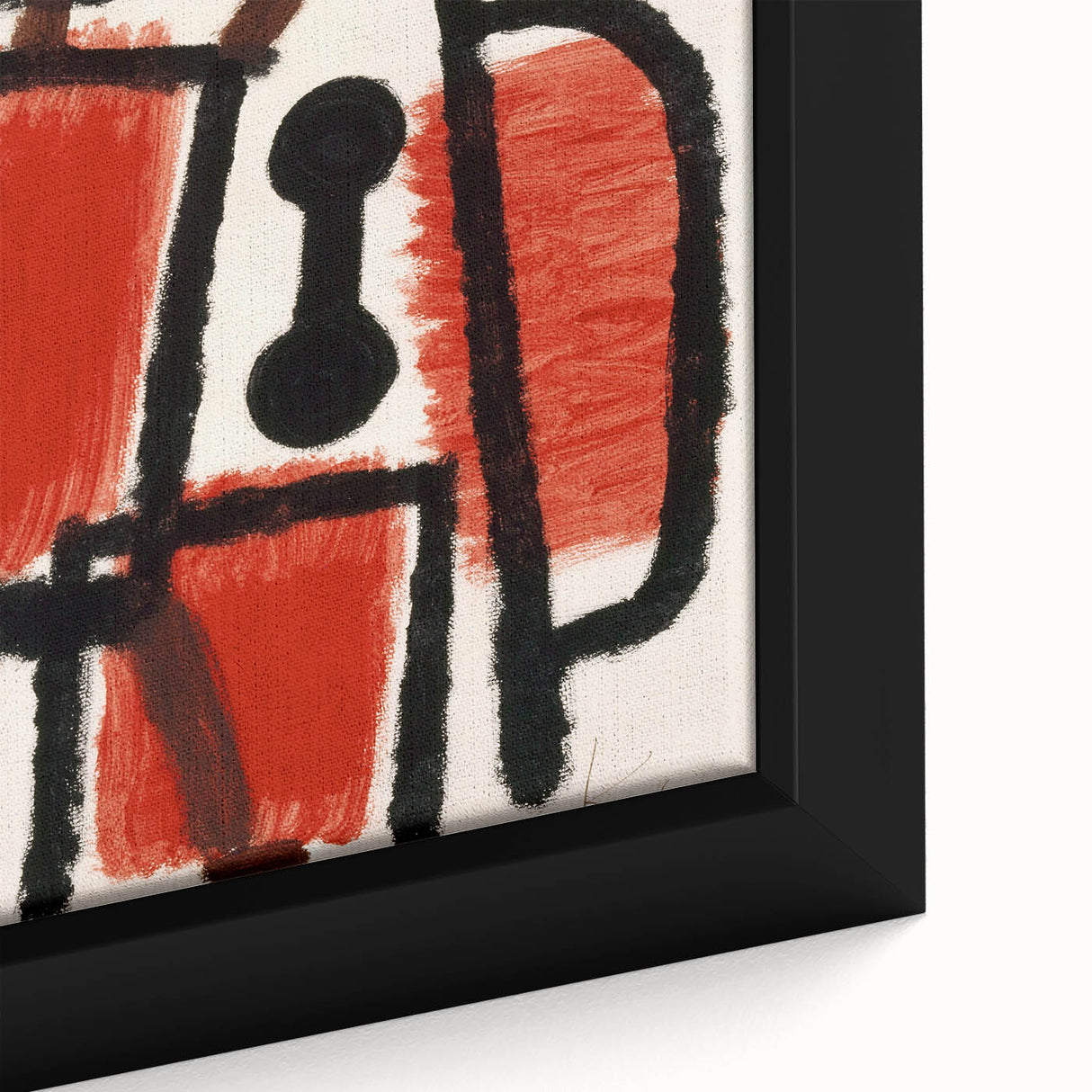 Abstract Modern Art: Minimalist Contemporary Red and Black Painting