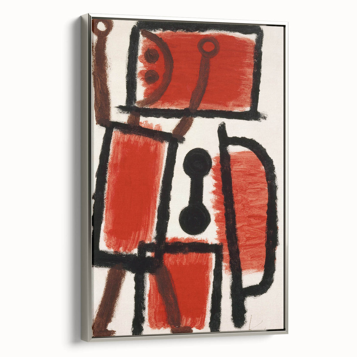 Abstract Modern Art: Minimalist Contemporary Red and Black Painting