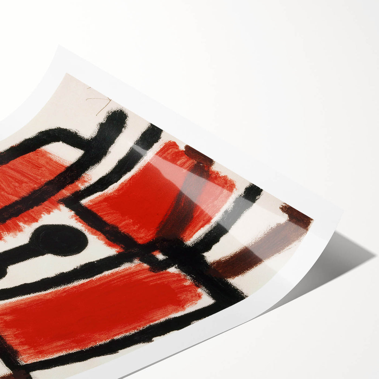 Abstract Modern Art: Minimalist Contemporary Red and Black Painting