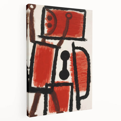 Abstract Modern Art: Minimalist Contemporary Red and Black Painting