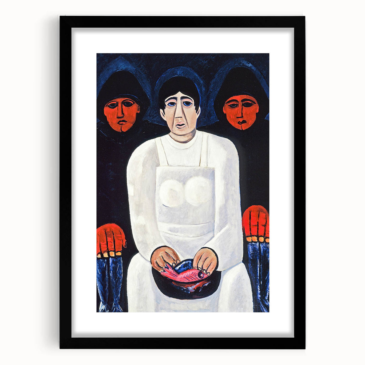 Modern Wall Art: Bold Contemporary Portrait with Red and Blue Tones