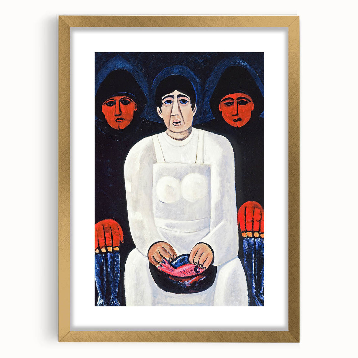 Modern Wall Art: Bold Contemporary Portrait with Red and Blue Tones