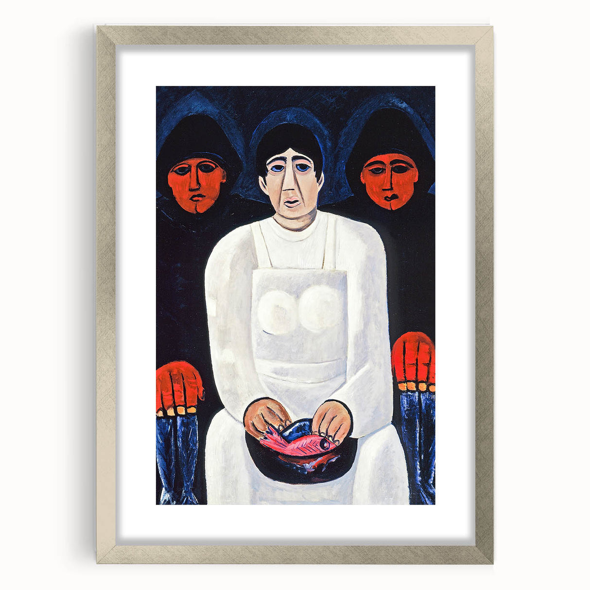 Modern Wall Art: Bold Contemporary Portrait with Red and Blue Tones