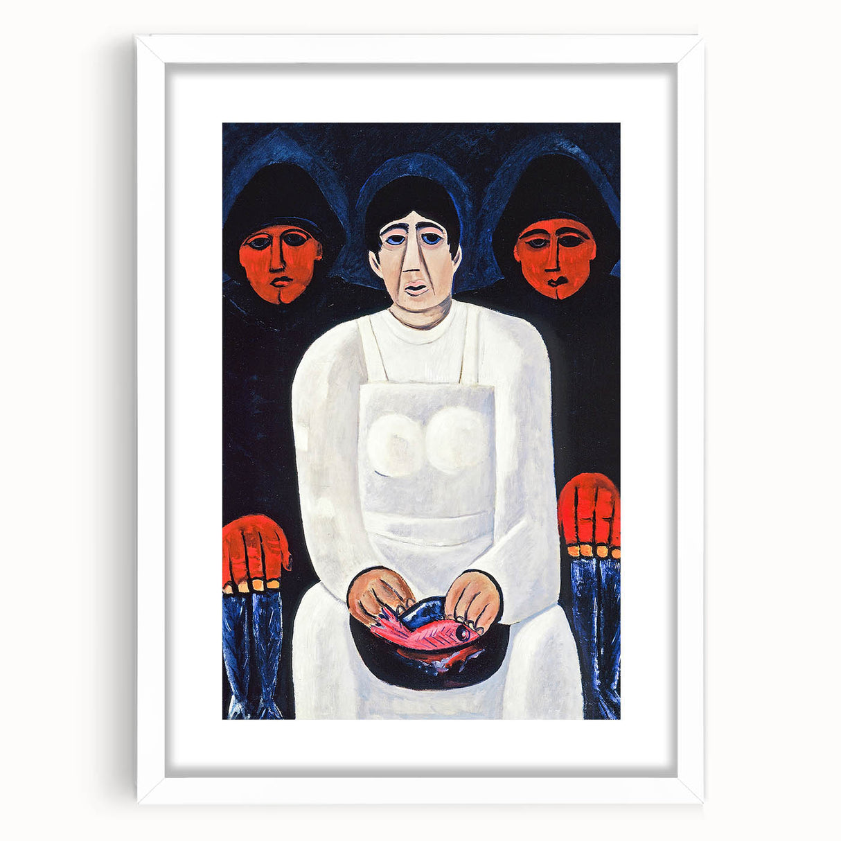 Modern Wall Art: Bold Contemporary Portrait with Red and Blue Tones