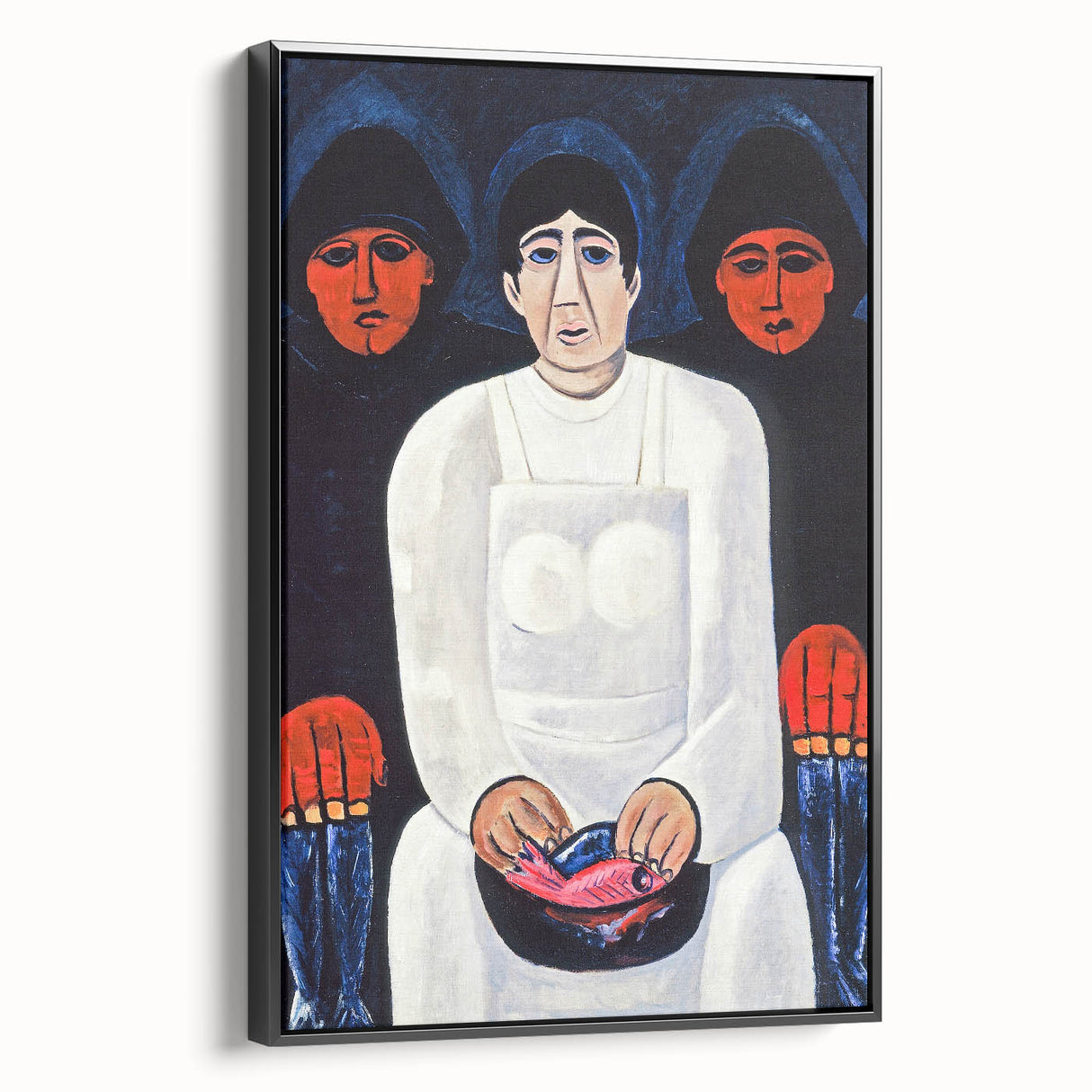 Modern Wall Art: Bold Contemporary Portrait with Red and Blue Tones