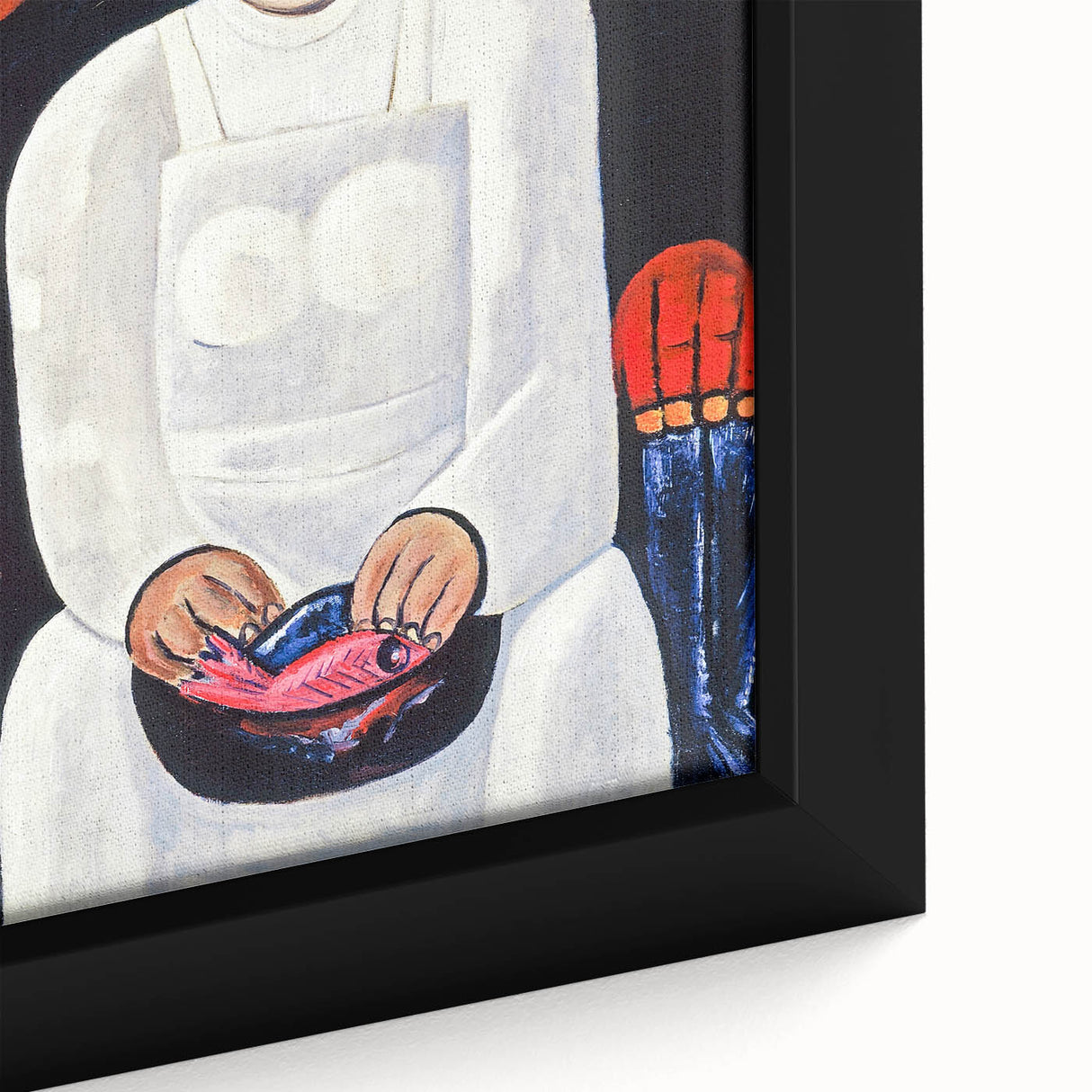 Modern Wall Art: Bold Contemporary Portrait with Red and Blue Tones