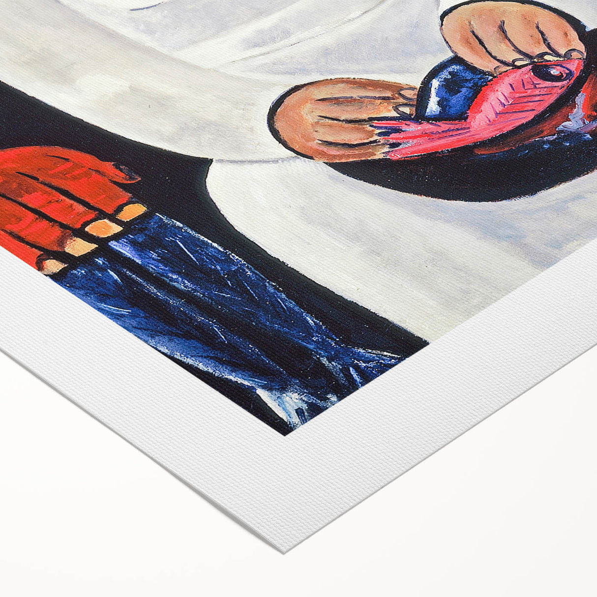 Modern Wall Art: Bold Contemporary Portrait with Red and Blue Tones