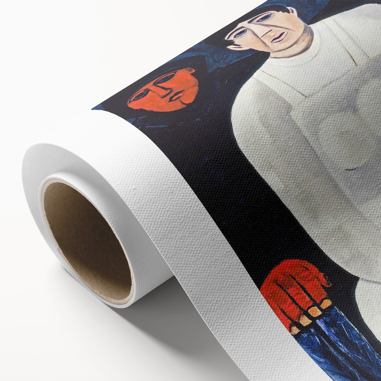 Modern Wall Art: Bold Contemporary Portrait with Red and Blue Tones