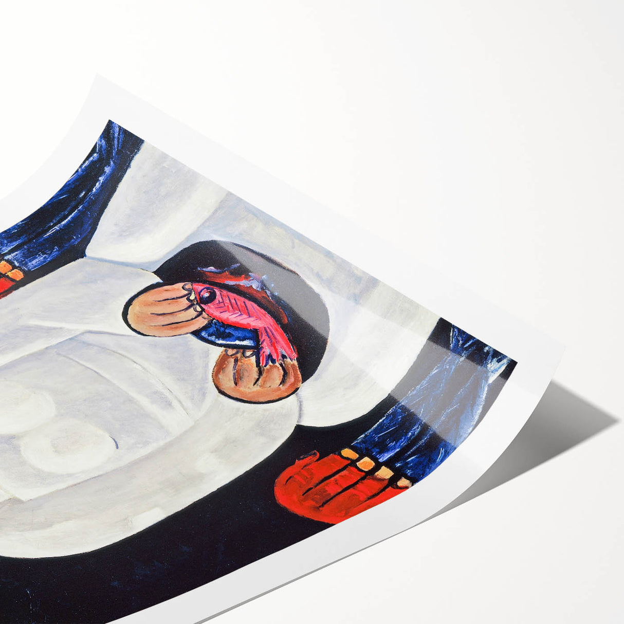 Modern Wall Art: Bold Contemporary Portrait with Red and Blue Tones