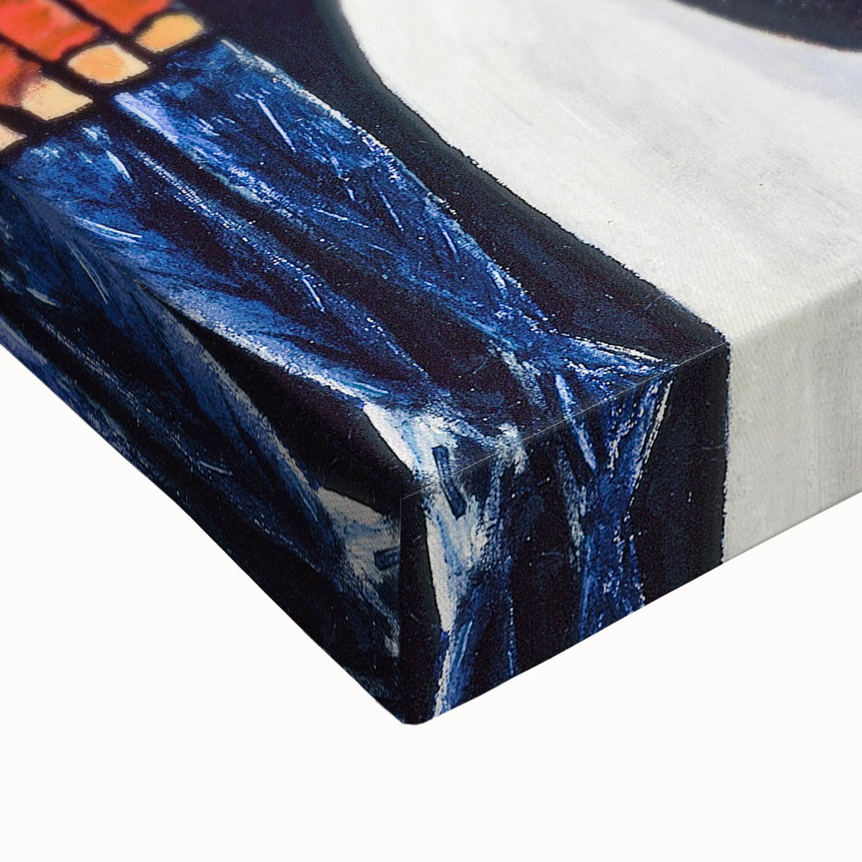 Modern Wall Art: Bold Contemporary Portrait with Red and Blue Tones