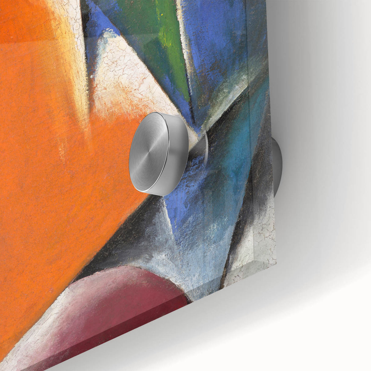 Abstract Modern Art: Vibrant Geometric Design in Orange and Blue