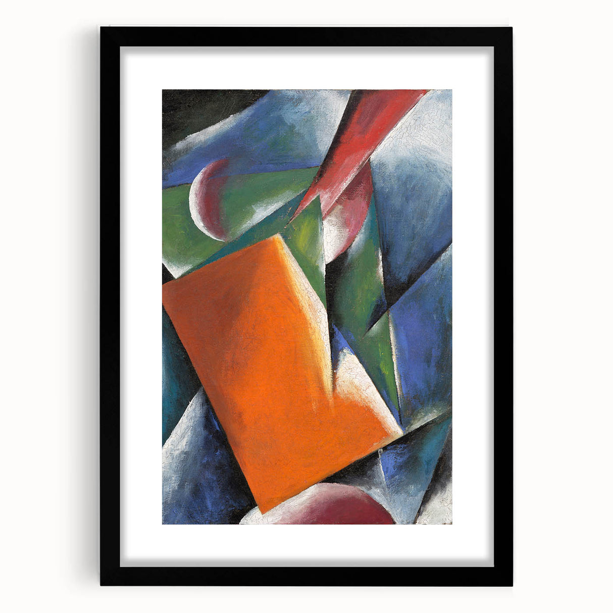 Abstract Modern Art: Vibrant Geometric Design in Orange and Blue