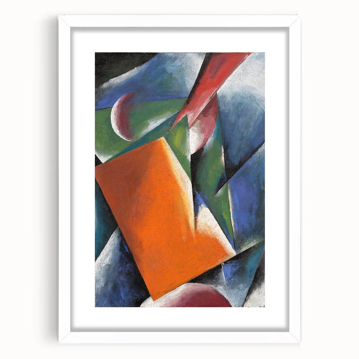 Abstract Modern Art: Vibrant Geometric Design in Orange and Blue
