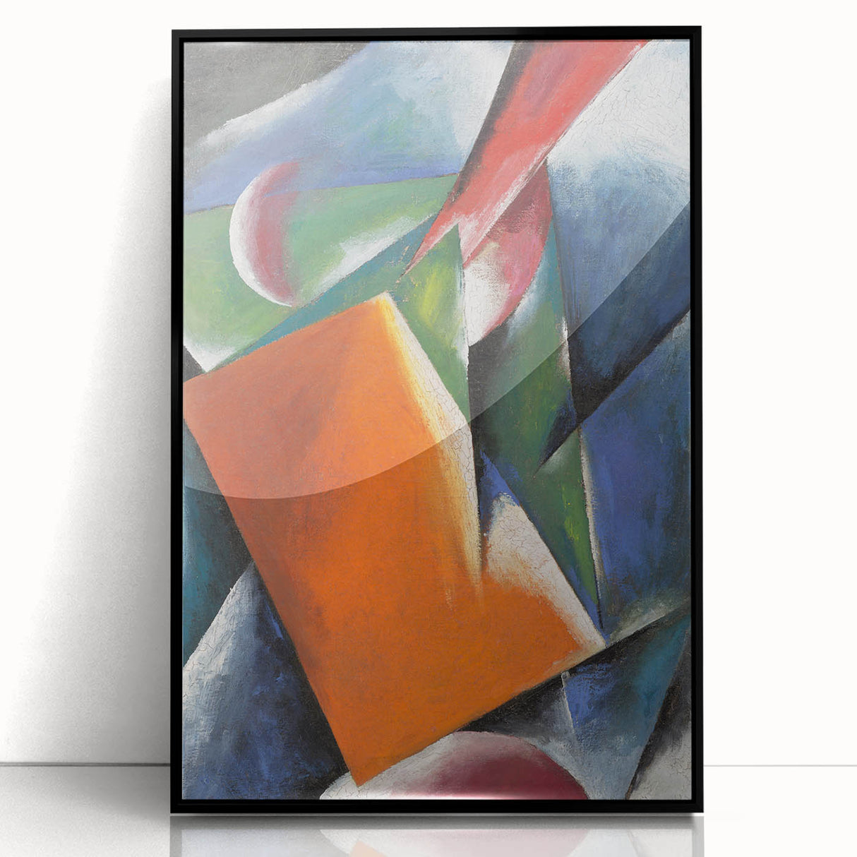 Abstract Modern Art: Vibrant Geometric Design in Orange and Blue