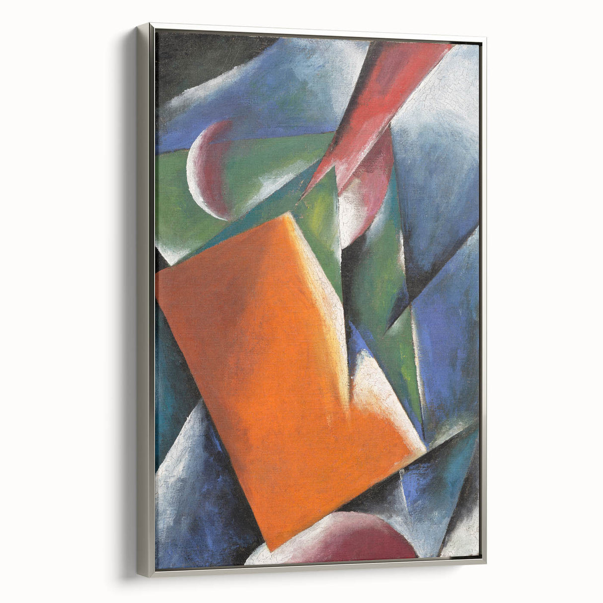 Abstract Modern Art: Vibrant Geometric Design in Orange and Blue