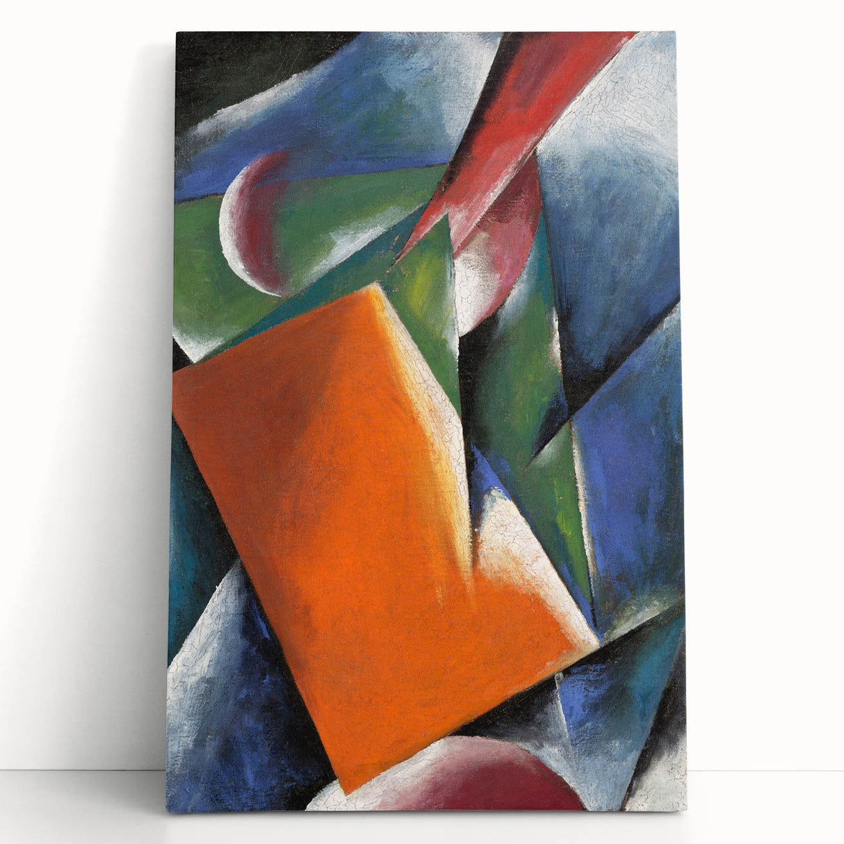 Abstract Modern Art: Vibrant Geometric Design in Orange and Blue