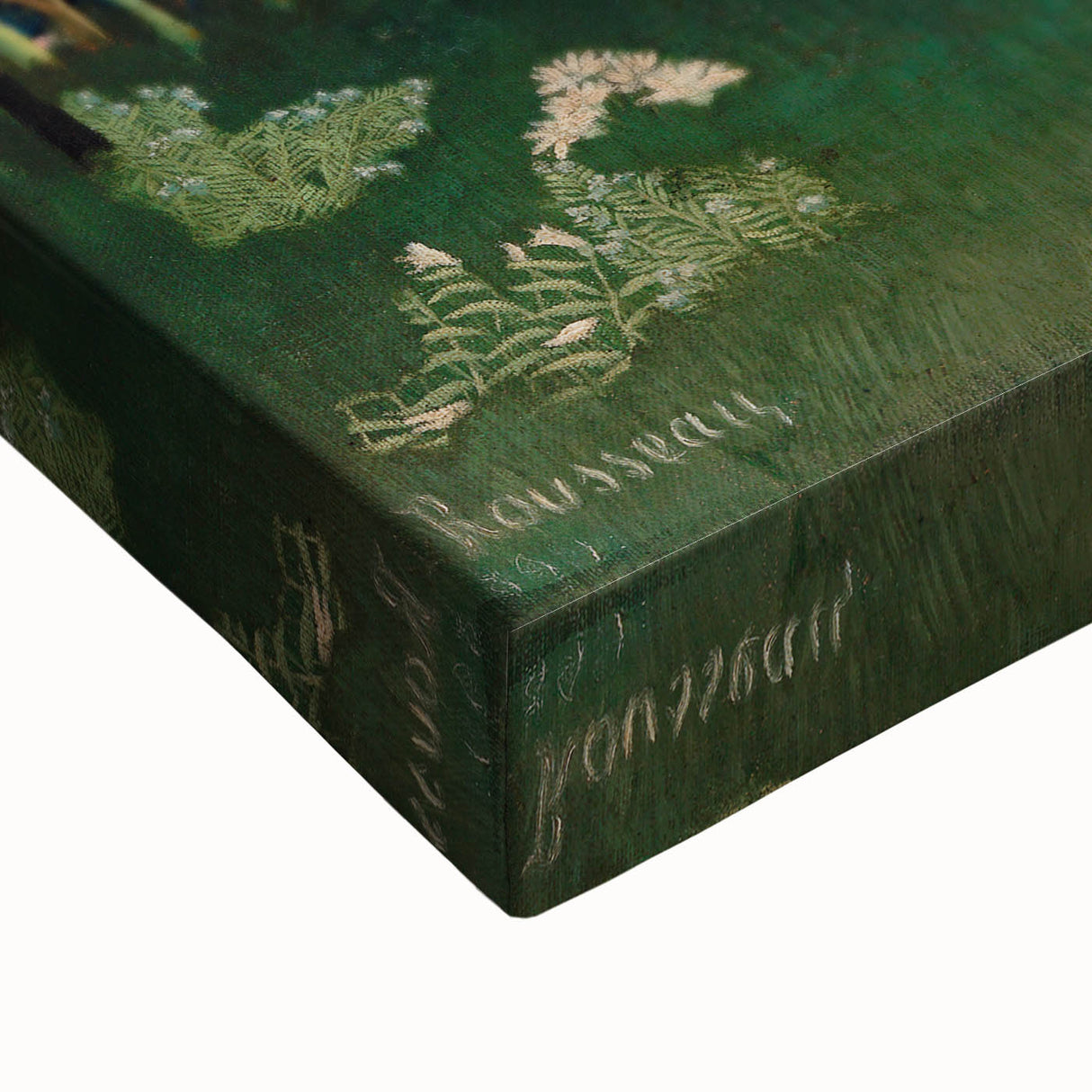 Modern Wall Art: Serene Portrait of Woman in Red with Verdant Landscape