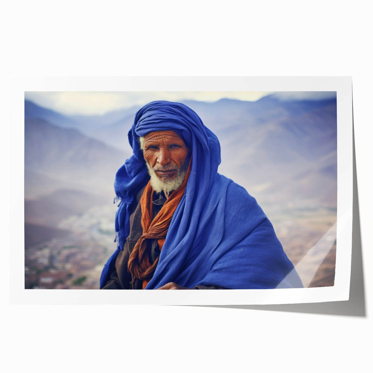 Scenic view of a Mali landscape on a rolled canvas, featuring earthy tones, ideal for art wall dining room decor.