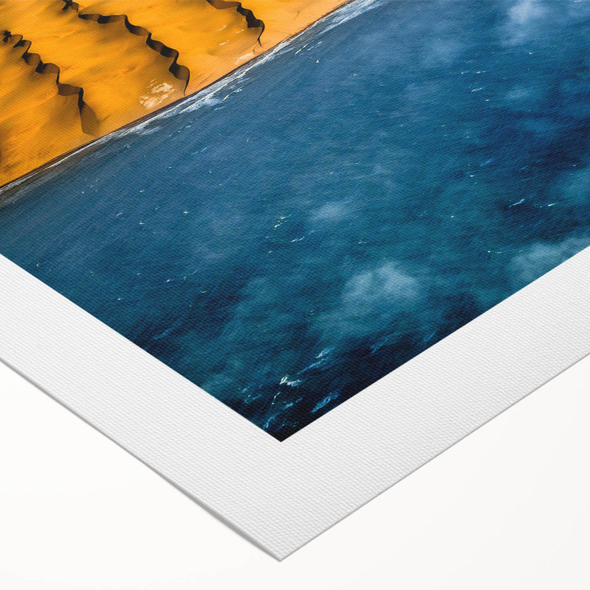 Art deco poster of Namibian scenery on rolled canvas, featuring muted earth tones, ideal for dining room wall art.