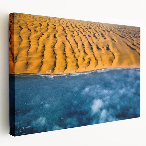 Large art print of an African savannah scene, with earthy tones on stretched canvas, suitable for kitchen wall art.