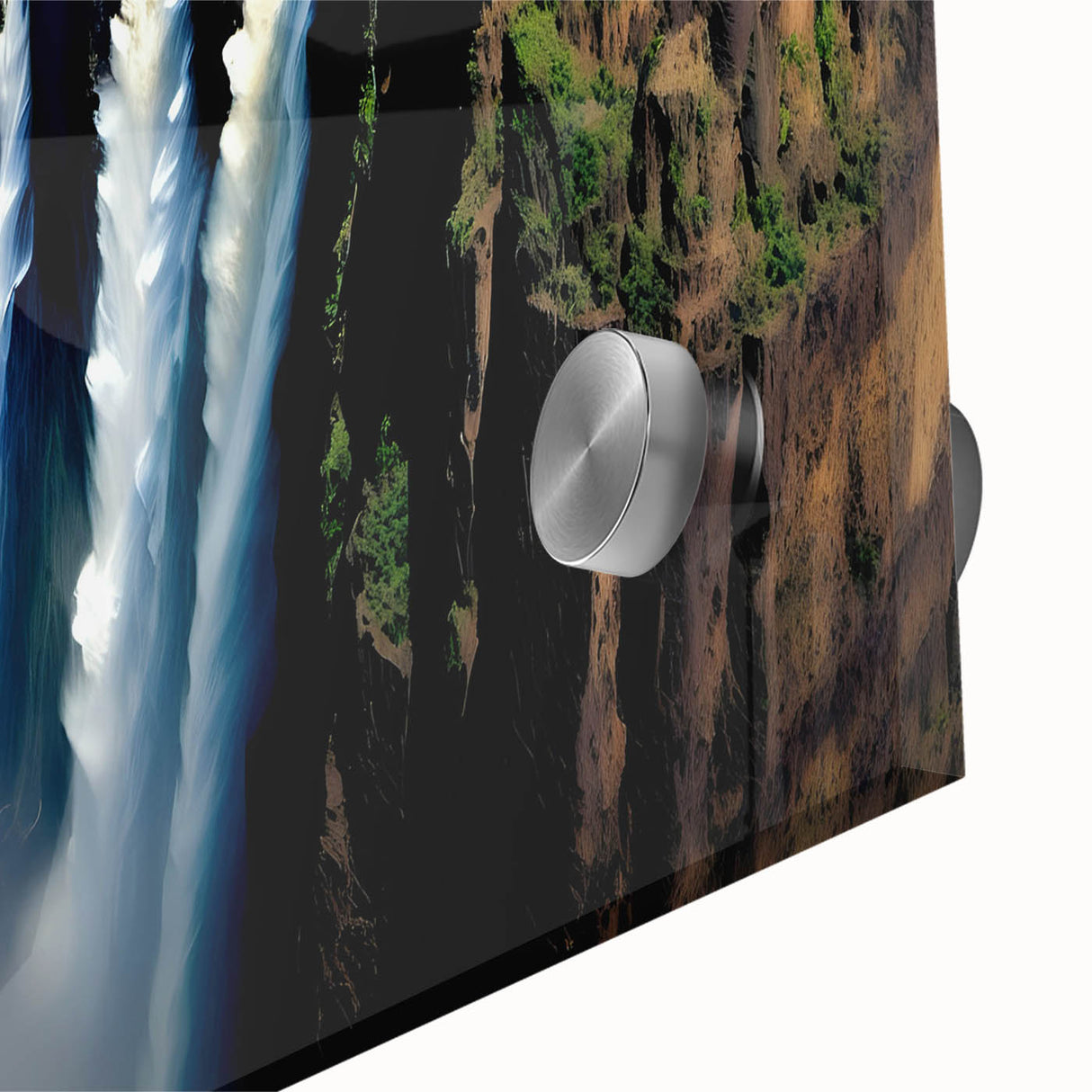 Large abstract wall art depicting the Zambian scenery in mid-century modernist style on acrylic glass.