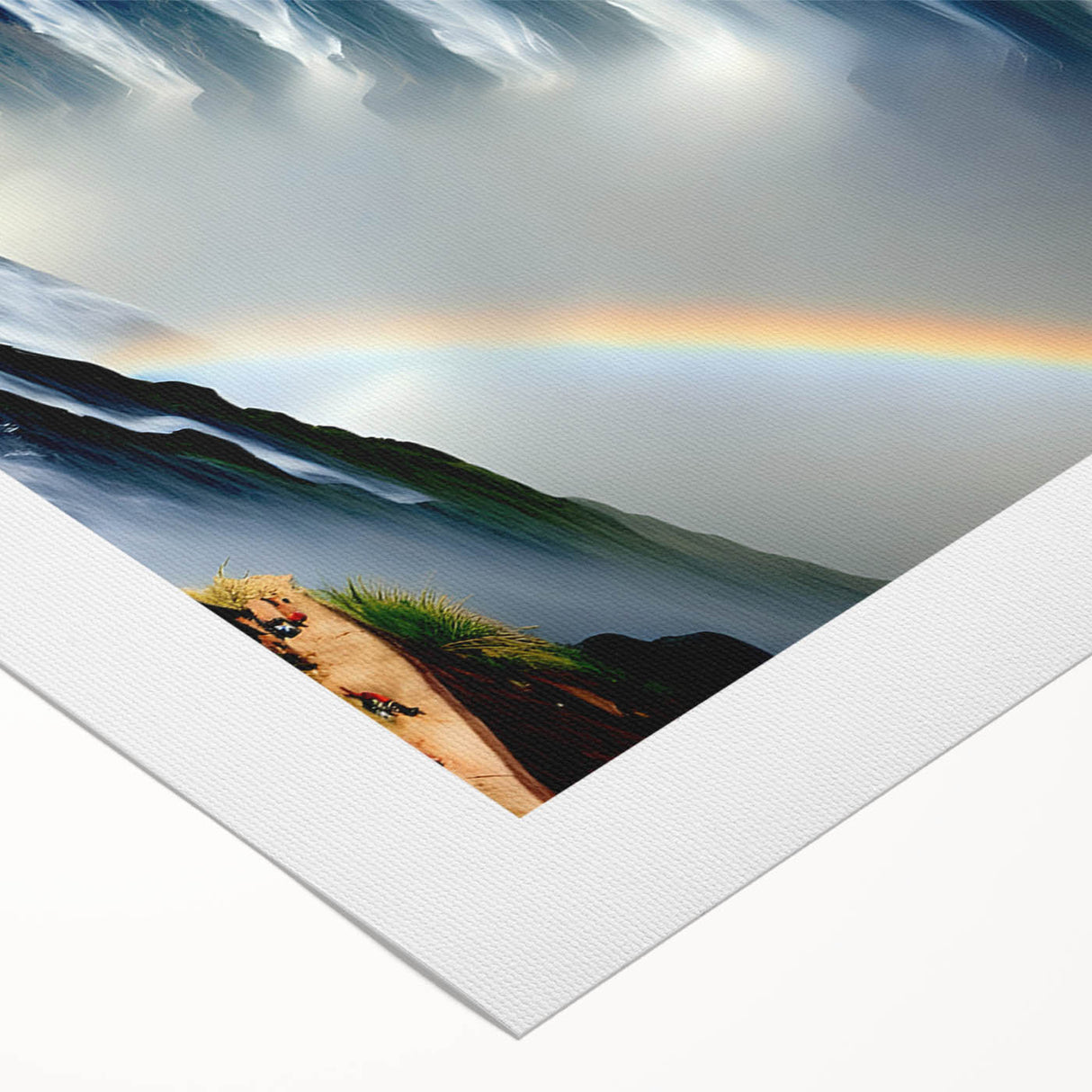 Art deco poster featuring a serene African landscape on a rolled canvas, ideal for dining room decor.