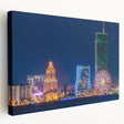 Large canvas print depicting a serene Georgian landscape in earthy green and blue tones, suitable for kitchen wall art.