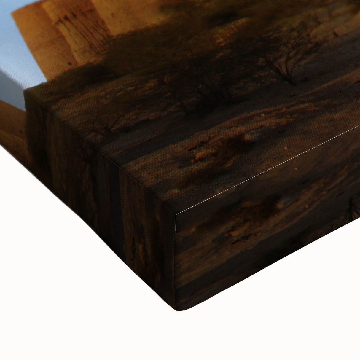 Black and white landscape art painting of a mountainous region on stretched canvas, ideal for bedroom wall art.