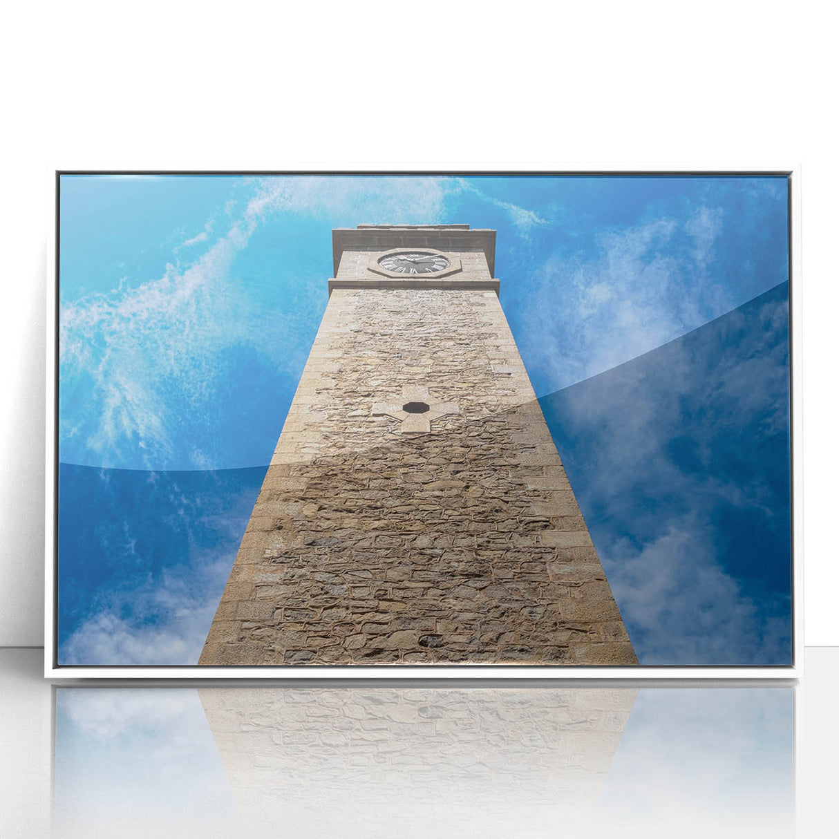 Framed acrylic print of a serene Sri Lankan landscape in soft pastel shades.