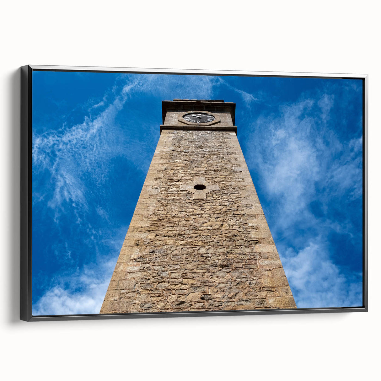 Black and white wall art featuring a Sri Lankan landscape on framed canvas, ideal for bedroom decor.