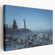 Scenic New Brunswick landscape on large stretched canvas, featuring muted earth tones, ideal for kitchen wall decor.