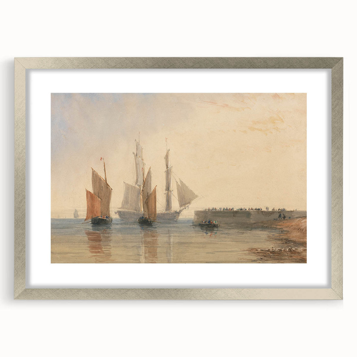 Romanticism Art - Entrance to Calais Harbour by David Cox Print