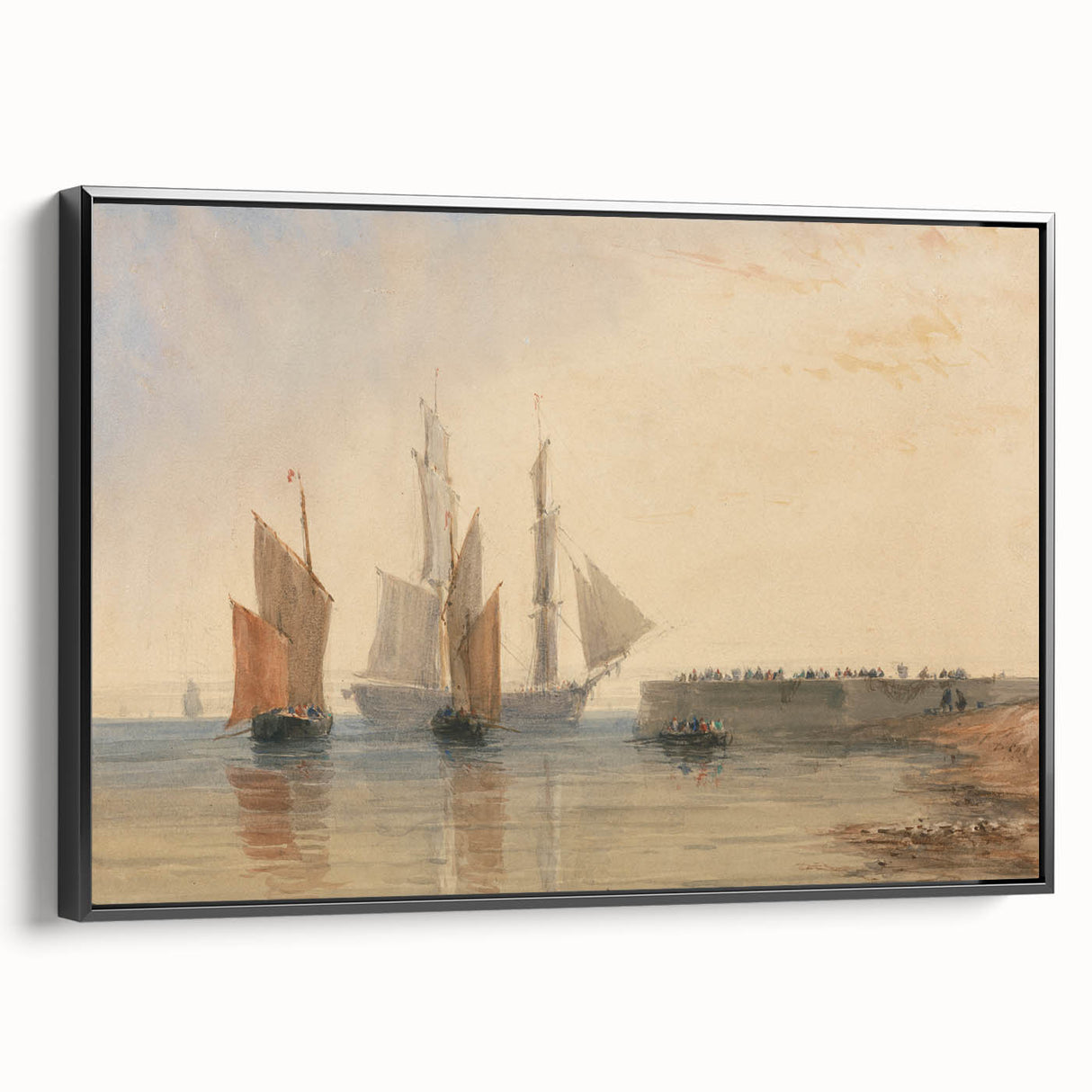 Romanticism Art - Entrance to Calais Harbour by David Cox Print