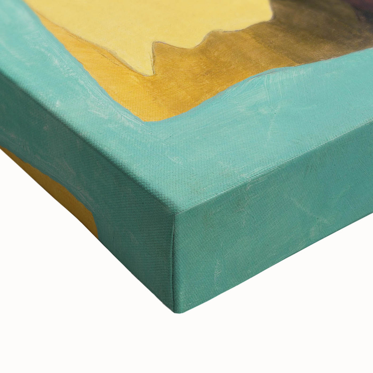 Abstract Modern Art: Vibrant Earthy Composition with Teal and Yellow