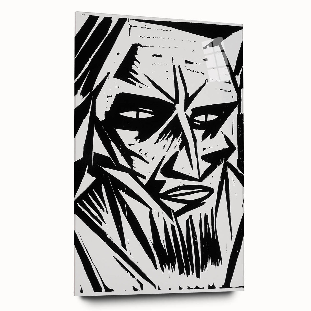 Expressionist Modern Art: Bold Black and White Portrait by Otto Lange