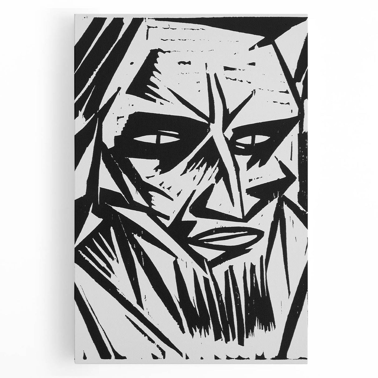 Expressionist Modern Art: Bold Black and White Portrait by Otto Lange