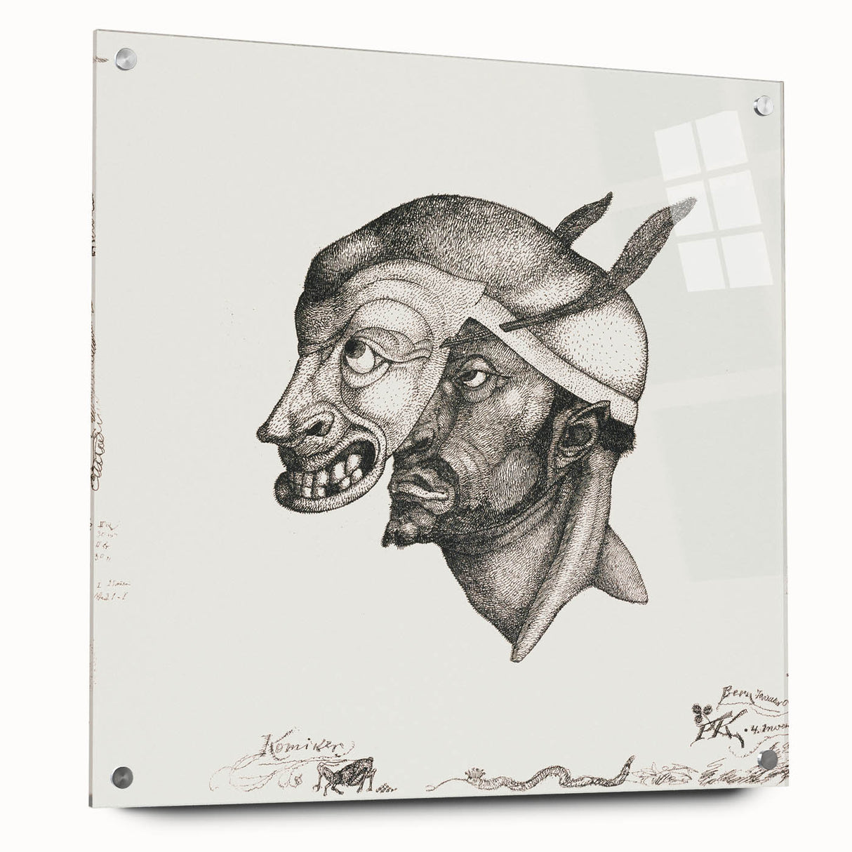 Modern Wall Art – Paul Klee’s "Komiker" in Intricate Monochrome