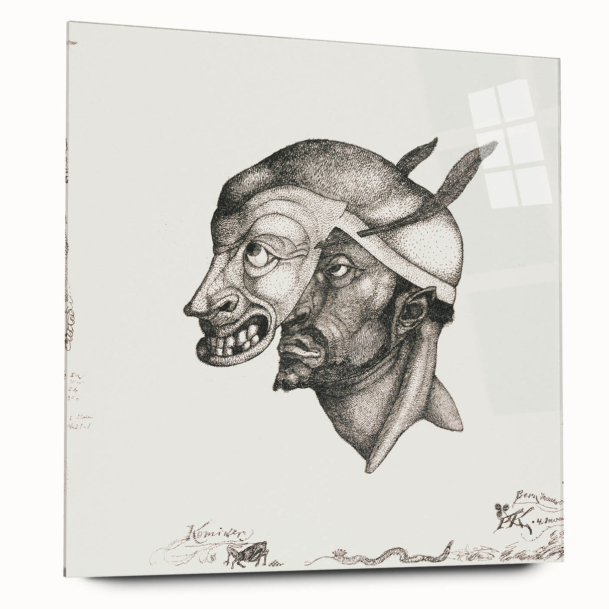 Modern Wall Art – Paul Klee’s "Komiker" in Intricate Monochrome