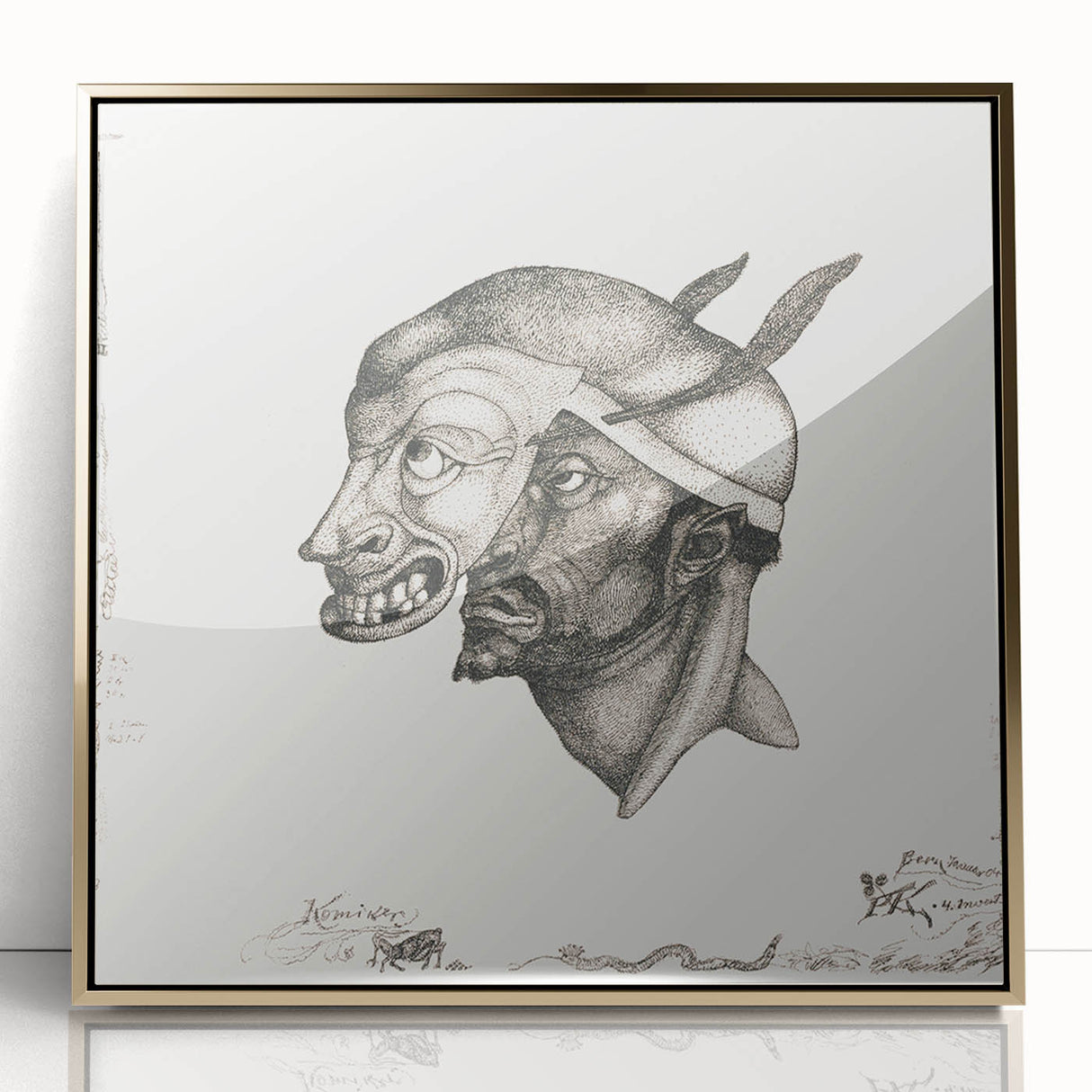 Modern Wall Art – Paul Klee’s "Komiker" in Intricate Monochrome