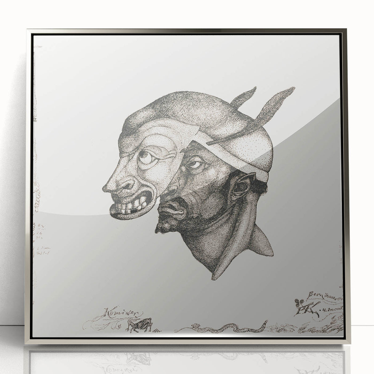 Modern Wall Art – Paul Klee’s "Komiker" in Intricate Monochrome