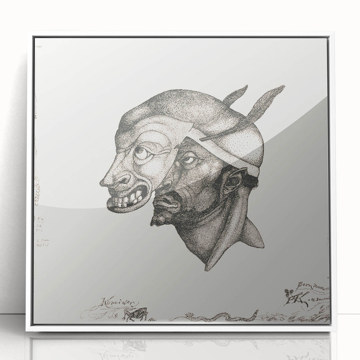 Modern Wall Art – Paul Klee’s "Komiker" in Intricate Monochrome