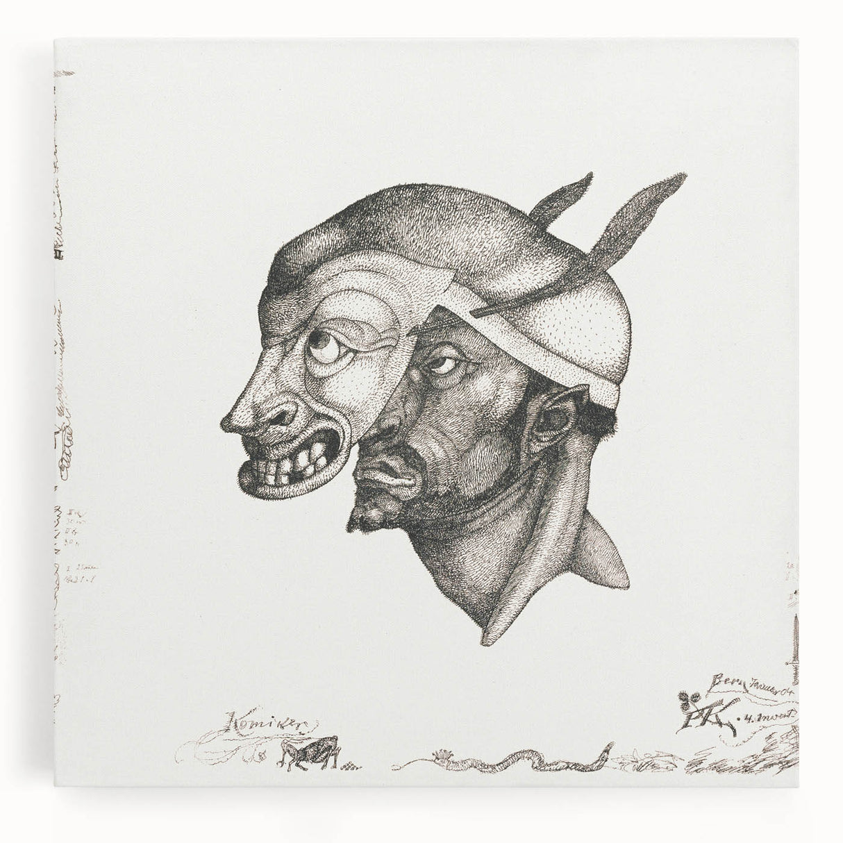 Modern Wall Art – Paul Klee’s "Komiker" in Intricate Monochrome