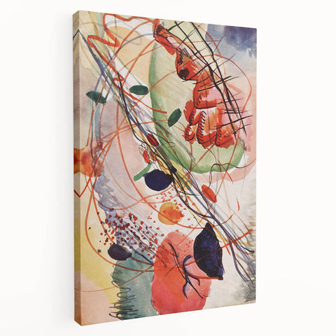 Modern Abstract Art: Vibrant Shapes in Red, Blue, and Yellow Tones