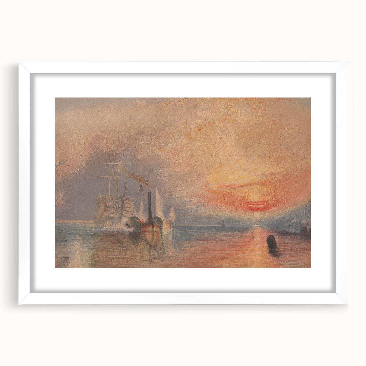 Romanticism Art - The Fighting Temeraire by J.M.W. Turner Print